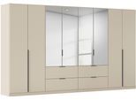 Drehtürenschrank OTTO HOME "Kleiderschrank Schrank Garderobe AGORDO mit Dekor- oder Hochglanzfront", beige (beige (champagner)), B:360cm H:229cm T:54cm, Holzwerkstoff, Schränke, Drehtürenschrank, mit Außenschubkästen, in 7 Breiten und 2 Höhen MADE IN GERMANY