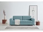 3-Sitzer OTTO PRODUCTS "Grazzo, zeitlos und elegant, moderne Sitzheftung", blau (eisblau), B:218cm H:80cm T:90cm, 100% Polyester (recycelt), Sofas, 3-Sitzer, hochwertige Stoffe aus recyceltem Material, Steppung im Sitzbereich