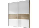 Schwebetürenschrank STAUD "Sinfonie Plus, edles Design in hochwertiger Qualität, Made in Germany", weiß (weiß dekor, sonoma eiche dekor), B:225cm H:222cm T:68cm, Holzwerkstoff, Schränke, Schwebetürenschrank, In vier verschiedenen Ausstattungsvarianten