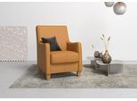 Sessel HOME AFFAIRE "Palmera, B: 70 cm", gelb (curry), B:70cm H:93cm T:75cm, Luxus-Microfaser (100% Polyester);Struktur (100% Polyester);Luxus-Microfaser in Lederoptik (100% Polyester), Sessel, Sessel, mit Federkern