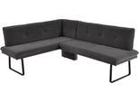 Eckbank K+W KOMFORT & WOHNEN, braun (dunkelbraun), B:157cm H:87cm T:207cm, Sitzbänke, Eckbank, Polstereckbank in Spitzkissenoptik, Sitz und Rücken gesteppt