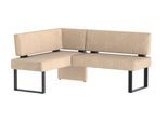Eckbank OTTO HOME "Oliver mit Metallgestell, Küchenbank", weiß (beige (castello 8622), schwarz), B:180cm H:89cm T:140cm, Holzwerkstoff, Massivholz, Polyester, Sitzbänke, Eckbank, verschiedene Bezüge Cord Esszimmerbank OTTOs Choice