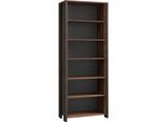 Aktenregal FORTE "Clif", grau (old – wood vintage, betonoptik dunkelgrau), B:86cm H:220,7cm T:41,6cm, Regale, Aktenregal, Bücherregal im Industriestil, Höhe 220,7 cm