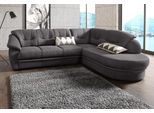 Ecksofa SIT & MORE "Savoni L-Form", grau (anthrazit), B:267cm H:90cm T:206cm, NaturLEDER (echtes Rindsleder) in Sitz und Rücken. Korpus in passendem Kunstleder SOFTLUX bezogen;Luxus-Microfaser (100% Polyester);Struktur ( 100% Polyester);Luxus-Microfaser ALTARA NUBUCK (100% Polyester), Sofas, Ecksofa, wahlweise mit Bettfunktion