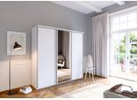 Schwebetürenschrank PRIESS "Arnsberg", weiß (lichtweiß), B:215cm H:211cm T:64,5cm, Holzwerkstoff, Schränke, Schwebetürenschrank, mit Spiegel