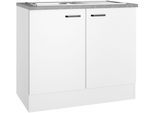 Spülenschrank OPTIFIT "OPTImulti", weiß (weiß, weiß), B:100cm H:88cm T:60cm, Holzwerkstoff, Schränke, Spülenschrank, Breite 100 cm, Tiefe 60 cm, inkl. Arbeitsplatte und Einbauspüle