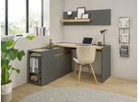 Büromöbel-Set HOME AFFAIRE "CiTY/GiRON", grau (anthrazit), B:143cm H:180cm T:120cm, Arbeitsmöbel-Sets, Büromöbel-Set