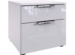 Nachtkommode WIMEX "Level36 C by fresh to go", weiß (weiß, glas weiß), B:41cm H:39cm T:41cm, Holzwerkstoff, Sideboards, Nachtkommode, Nachttisch mit Glaselementen auf der Front, soft-close Funktion