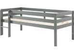 Spielbett VIPACK "Pino, Kiefer massiv, Liegefläche 90/200, Made in Europe", grau, B:104,9cm H:83cm L:207,6cm, Betten, Spielbett, inkl. Rolllattenrost, wahlweise mit oder ohne Rutsche