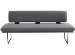 Polsterbank K+W KOMFORT & WOHNEN "Longbeach", grau, B:204cm H:89cm T:71cm, Sitzbänke, Polsterbank, mit Metallkufen in schwarz Struktur, in der Breite 204cm oder 224cm