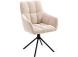 Esszimmerstuhl HOME AFFAIRE "Nizza", beige (creme, schwarz), B:61cm H:90cm T:66cm, Metall, Stühle, Esszimmerstuhl, mit Bouclé Bezug