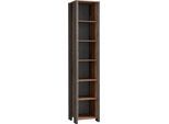 Aktenregal FORTE "Clif", grau (old – wood vintage, betonoptik dunkelgrau), B:46cm H:220,7cm T:41,6cm, Regale, Aktenregal, Bücherregal im Industriestil, Höhe 220,7 cm
