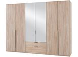 Kleiderschrank WIMEX "New York", braun (struktureichefarben hell, spiegel), B:270cm H:208cm T:58cm, Schränke, Kleiderschrank, mit Spiegeltür