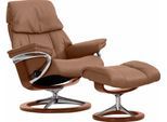 Relaxsessel STRESSLESS "Ruby", braun (copper paloma), B:88cm H:101cm T:78cm, Leder BATICK: durchgefärbtes und genarbtes Möbelleder;Leder PALOMA: durchgefärbtes Semianilin-Möbelleder, Sessel, Relaxsessel, mit Signature Base, Größe L, Gestell Eiche, Wenge, Braun & Schwarz