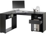 Eckschreibtisch BEGA OFFICE "BC3155", schwarz, B:150cm H:74cm T:55cm, Tische, Eckschreibtisch, schwarz mit Ablagefächer und Schublade