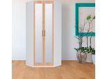 Eckkleiderschrank PRIESS "Lissabon", braun (lichtweiß, astkernbuche), B:78cm H:193cm T:36cm, Holzwerkstoff, Schränke, Eckkleiderschrank