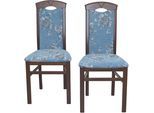 Esszimmerstuhl, blau (blau, nussbaum, nachbildung, blau), B:45cm H:95cm T:49cm, HOFMANN LIVING AND MORE, Stühle, Esszimmerstuhl