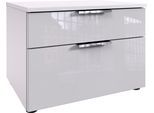 Nachtkommode WIMEX "Level36 C by fresh to go", weiß (weiß, glas weiß), B:54cm H:39cm T:41cm, Holzwerkstoff, Sideboards, Nachtkommode, mit Glaselementen auf der Front, soft-close Funktion, 54cm breit