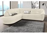 Ecksofa SIT & MORE "Savoni L-Form", weiß (altweiß), B:267cm H:90cm T:206cm, NaturLEDER (echtes Rindsleder) in Sitz und Rücken. Korpus in passendem Kunstleder SOFTLUX bezogen;Luxus-Microfaser (100% Polyester);Struktur ( 100% Polyester);Luxus-Microfaser ALTARA NUBUCK (100% Polyester), Sofas, Ecksofa, wahlweise mit Bettfunktion