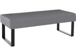 Sitzbank OTTO HOME "Oliver", grau (grau, schwarz), B:140cm H:50cm T:62cm, Sitzbänke, Sitzbank