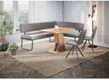 Eckbankgruppe OTTO HOME "Gabi Essecke, Sitzgruppe, Eckbankgruppe, Küchenbankgruppe", graublau, grau, schwarz, B:214cm H:87cm T:164cm, Holzwerkstoff, MDF, Massivholz, Metall, Polyester, Sitzmöbel-Sets, Eckbankgruppe, Gestell aus matt-schwarzem Flachmetall, stabil, 2-Stoff-Design