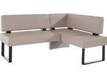 Eckbank OTTO HOME "Oliver mit Metallgestell, Küchenbank", beige (beige, schwarz), B:200cm H:89cm T:160cm, Holzwerkstoff, Massivholz, Polyester, Sitzbänke, Eckbank, verschiedene Bezüge Cord Esszimmerbank OTTOs Choice