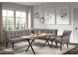 Essbank EXXPO - SOFA FASHION "Mocca Essbank, Sitzbank", braun (latte), B:260cm H:94cm T:201cm, Sitzbänke, Essbank, hoher Sitzkomfort, bequem und elegant, hochwertige Detailverarbeitung