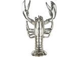 Tierfigur GILDE "Figur; Wandobjekt Hummer Lobster silberfarben H. 41,5 cm", silberfarben, B:24,5cm H:41,5cm T:8,5cm, Kunstharz, Dekofiguren, Tierfigur