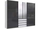 Schwebetürenschrank WIMEX "Magic by fresh to go", weiß (weiß, außentüren grauglas), B:300cm H:236cm T:65cm, Schränke, Schwebetürenschrank