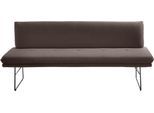 Polsterbank K+W KOMFORT & WOHNEN, braun (dunkelbraun), B:195cm H:87cm T:65cm, Sitzbänke, Polsterbank, Spitzkissenoptik, Sitzsteppung, hoher Sitzkomfort, in 2 Größen wählbar