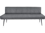 Polsterbank K+W KOMFORT & WOHNEN "Giacomo I", blau (niagara blau, schwarz), B:200cm H:87cm T:62cm, Sitzbänke, Polsterbank, Metallfüsse in schwarz, wahlweise in der Breite 200cm oder 177cm