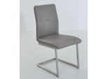 Freischwinger K+W KOMFORT & WOHNEN "6511", grau (stahl, edelstahloptik), B:46cm H:90cm T:62cm, Stühle, Freischwinger, Freischwinger mit Hochkantrohr und praktischem Metallgriff am Rücken