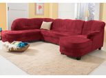 Wohnlandschaft HOME AFFAIRE "Camelita, viel Platz, bequem und zeitlos, Breite 289cm, U-Form", rot (bordeaux), B:289cm H:86cm T:81cm, Sofas, Wohnlandschaft, wahlweise mit Bettfunktion
