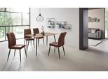 Essgruppe OTTO HOME "Dino + Lima", braun (braun, braun, schwarz), B:140cm H:76cm T:80cm, Sitzmöbel-Sets, Essgruppe, Set, 5-tlg, Tisch in Eiche Optik und 4 Esszimmerstühlen