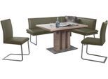Essgruppe K+W KOMFORT & WOHNEN "Santos III", beige (zypresse), B:205cm H:86cm T:158cm, Sitzmöbel-Sets, Essgruppe, gepolsterte Eckbank und Stühle, langer Schenkel rechts oder links