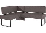 Eckbank OTTO HOME "Oliver mit Metallgestell, Küchenbank", braun (dunkelbraun (capulet 4007), schwarz), B:200cm H:89cm T:160cm, Holzwerkstoff, Massivholz, Polyester, Sitzbänke, Eckbank, verschiedene Bezüge Cord Esszimmerbank OTTOs Choice
