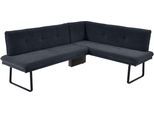 Eckbank K+W KOMFORT & WOHNEN, grau (anthrazit), B:207cm H:87cm T:157cm, Sitzbänke, Eckbank, Polstereckbank in Spitzkissenoptik, Sitz und Rücken gesteppt