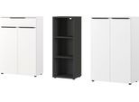 Büromöbel-Set GERMANIA "Mailand", weiß, Holzwerkstoff, Arbeitsmöbel-Sets, Büromöbel-Set, inkl. 2 Aktenschränken und Aktenregal
