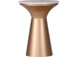 Beistelltisch LEONIQUE "Menton", gold (goldfarben, weiß), Tische, Beistelltisch, mit goldfarbenem Gestell und Terazzo Platte, in elegantem Design