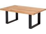 Couchtisch HOME AFFAIRE "Tristan", beige (natur, schwarz, natur), B:115cm H:45cm T:70cm, Tische, Couchtisch, aus Massivholz Eiche mit Baumkante