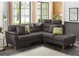 Ecksofa HOME AFFAIRE "Palmera L-Form, B: 236 cm", grau (anthrazit), B:236cm H:89cm T:212cm, 100% Polyester;Struktur (100% Polyester);Luxus-Microfaser in Lederoptik (100% Polyester), Sofas, Ecksofa, optional Bettfunktion & Bettkasten, Federkern