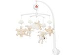 Mobile FEHN "BabyLOVE, Schaf Musikmobile", beige (ecru), Mobilés, BabyB:40cm H:65cm, Plüsch, Softvelour, Mobile, B:40cm H:65cm