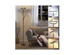 tectake® Deckenfluter, LED, 20 W, inklusive Leselicht 7 W, bewegliche LED-Bögen und Schwanenhals, 31,5 x 188 cm