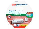 tesa® Klebeband Powerbond® Outdoor, doppelseitig, für den Außenbereich, wetterfest, UV-beständig, L 5 m x B 19 mm, grün