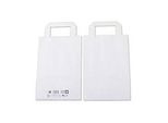 Elco Papiertasche mit Flachhenkel, weisses Kraftpapier, L 180 x B 80 x H 260 mm, 200 Stück, robust, Mehrweg-Tragetasche, weiss