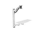 DIGITUS DA-90451 - Befestigungskit (CPU Wandhalterung, sit/stand workstation mount) - für Monitor / Tastatur - Aluminium, Stahl - Schwarz, weiß - Bildschirmgröße: 81.3 cm (32")