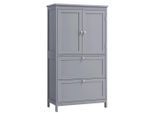 Mid.you Midischrank, Grau, Holzwerkstoff, 1 Fächer, 2 Schublade(n) Schubladen, 60x110x30 cm, stehend, Badezimmer, Badezimmerschränke, Midischränke