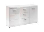 Carryhome Sideboard Adana, Weiß, Holzwerkstoff, 2 Fächer, 3 Schublade(n) Schubladen, 144x86x40 cm, Beimöbel erhältlich, Wohnzimmer, Kommoden & Sideboards, Sideboards