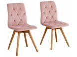 4-Fußstuhl OTTO HOME "Rania", rosa (rose, eichefarben), B:45cm H:91cm T:55cm, weicher Webstoff mit feiner Struktur aus 100% Polyester;Microfaser in Samtoptik aus 100% Polyester, Stühle, Im 2er/4er/6er-Set