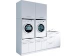Mehrzweckschrank-Set LAUNDREEZY "Laundreezy, 6-tlg. Mehrzweckschrank-Set B/H/T 238/238/68 cm", weiß matt, B:236cm H:238cm T:68cm, Holzwerkstoff, Kastenmöbel-Sets, Mehrzweckschrank-Set, Breite 238 cm, Soft-Close-Funktion, höhenverstellbare Füße